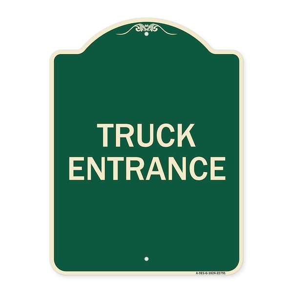 Traffic Entrance Truck Entrance Heavy-Gauge Aluminum Architectural Sign, 24" x 18", G-1824-22791